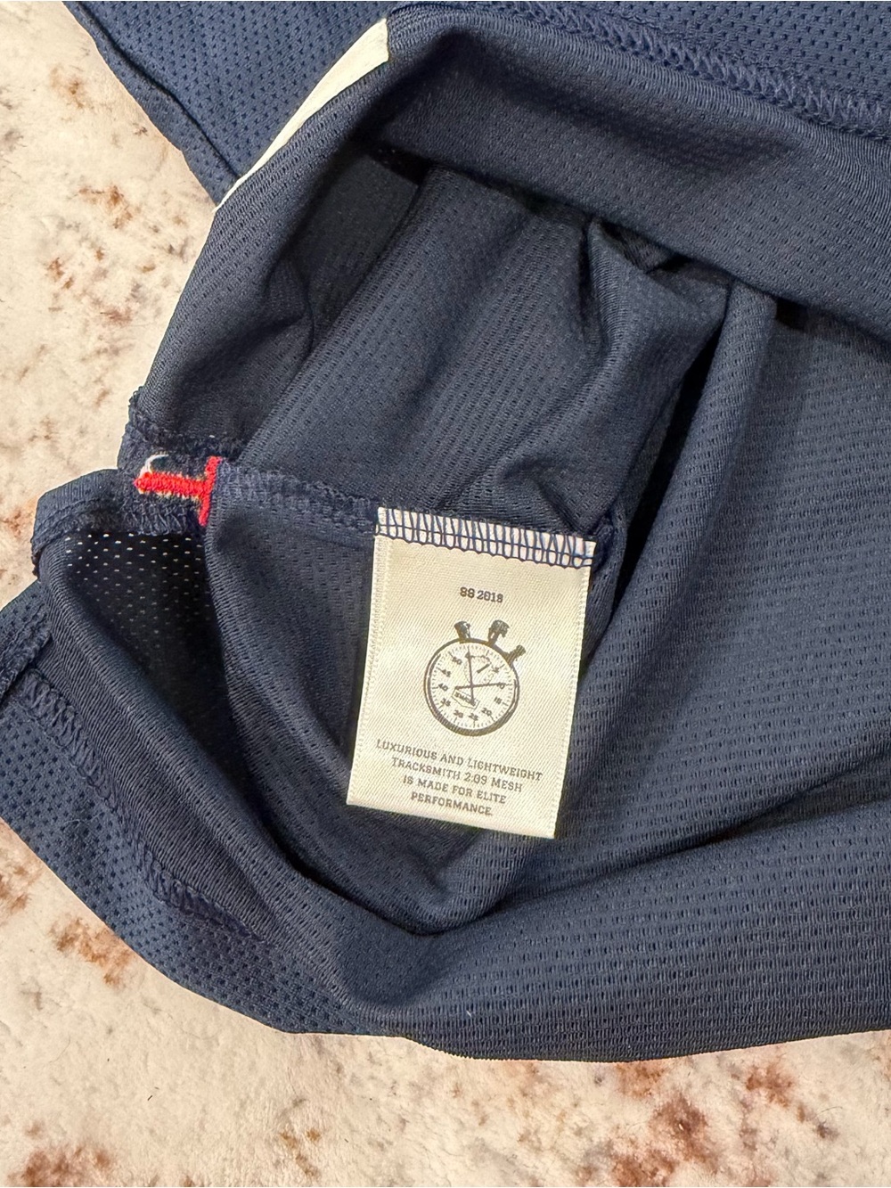 Tracksmith, Navy Blue, Mesh, Running, Van Cortlandt Singlet Tank Top | W Small - Picture 4 of 7